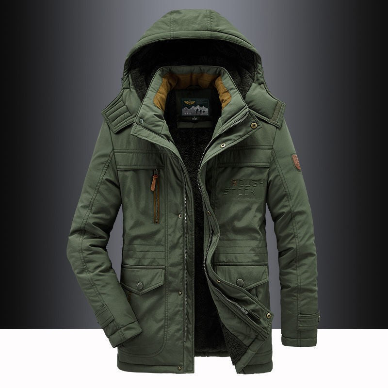 Men's padded parka jacket with detachable hood, cozy teddy lining and water-repellent outer shell Mune Fashion