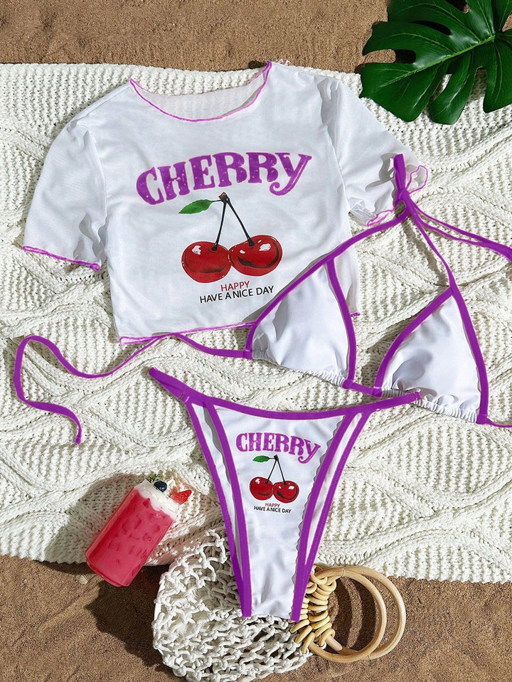 Women's bikini set with creative cherry design Mune Fashion