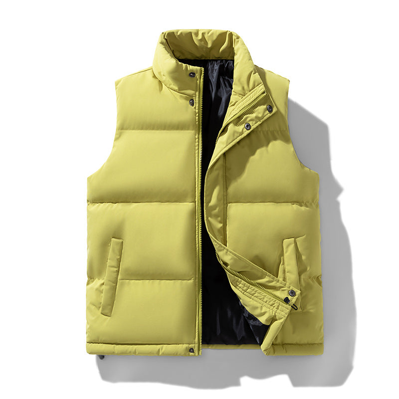 Men's Insulated Outdoor Padded Vest with High Collar, 2-Way Zipper & Concealed Side Pockets Mune Fashion