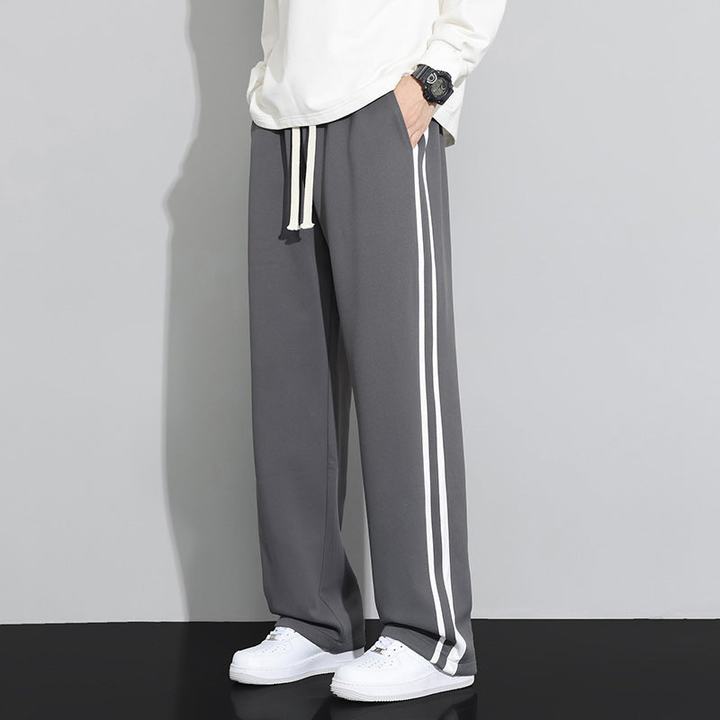 Men's sporty leisure pants with side stripes