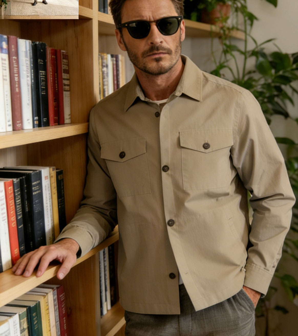 Men's shirt jacket with flap pockets and lightweight cotton blend Mune Fashion