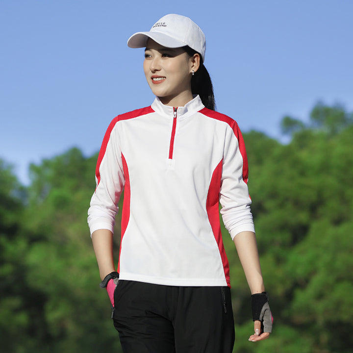 Women's Sports Long Sleeve with Half Zip and Breathable Inserts Mune Fashion