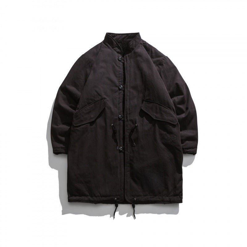 Men's Insulated Parka Jacket in Oversized Cut with Sherpa Lining and Drawstring Hem Mune Fashion