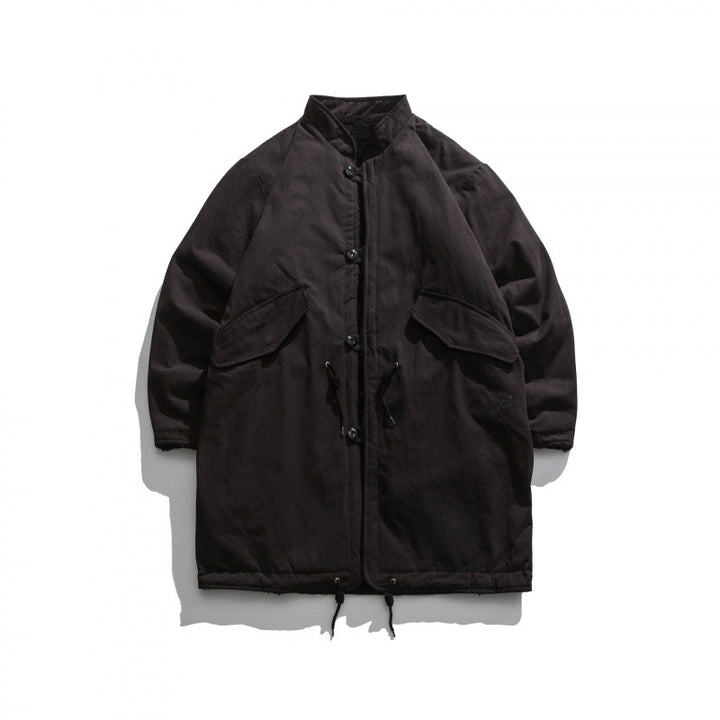 Men's Insulated Parka Jacket in Oversized Cut with Sherpa Lining and Drawstring Hem Mune Fashion