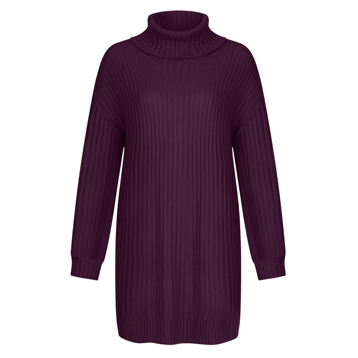 Women's Ribbed Turtleneck Tunic with Boxy Oversized Fit Mune Fashion