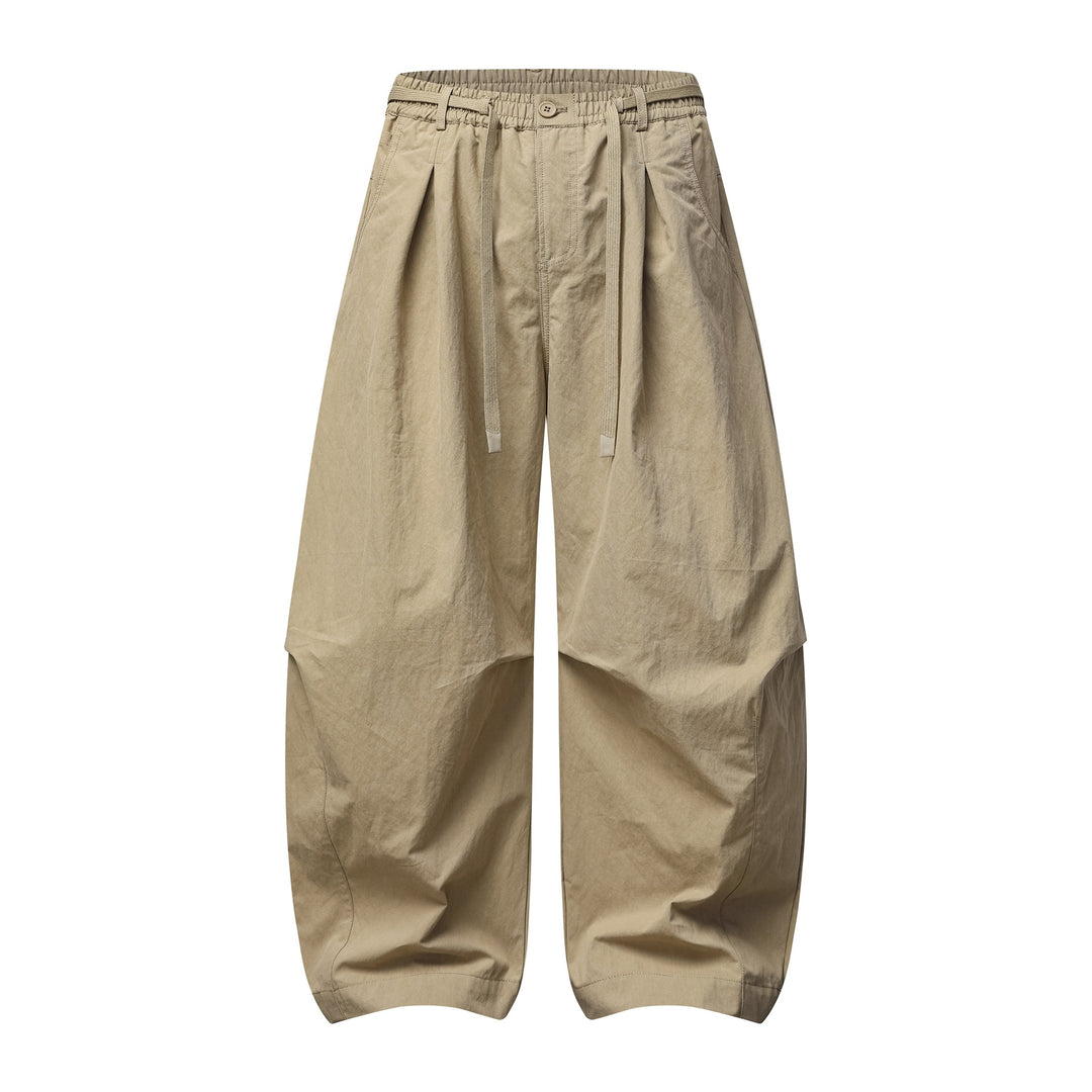 Women's wide culotte trousers with high waist, pleats and drawstring Mune Fashion