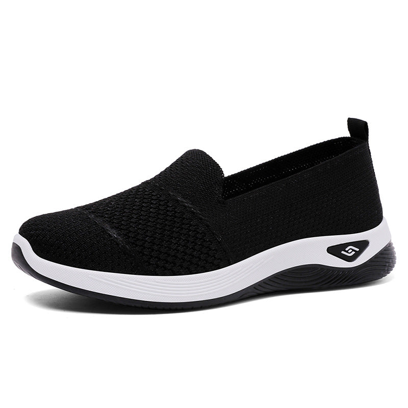 Ladies' elegant knit slippers with reinforced toe cap, flexible cushioning platform, and pull tab Mune Fashion