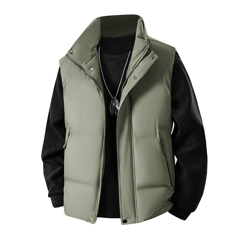 Men's padded sleeveless thermal vest with stand-up collar and zippered pockets Mune Fashion