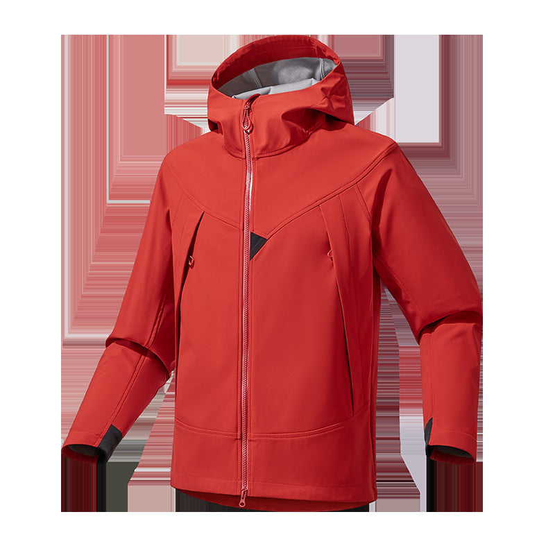 Men's Lightweight Softshell Hoodie Jacket with Windproof Breathable Membrane and Ergonomic Cut Mune Fashion