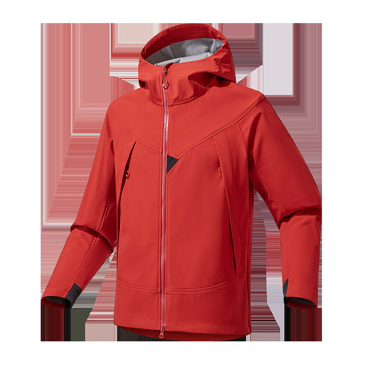 Men's Lightweight Softshell Hoodie Jacket with Windproof Breathable Membrane and Ergonomic Cut Mune Fashion