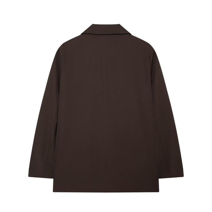 Women’s Oversized Double-Breasted Blazer with Flap Pockets and Loose Silhouette Mune Fashion