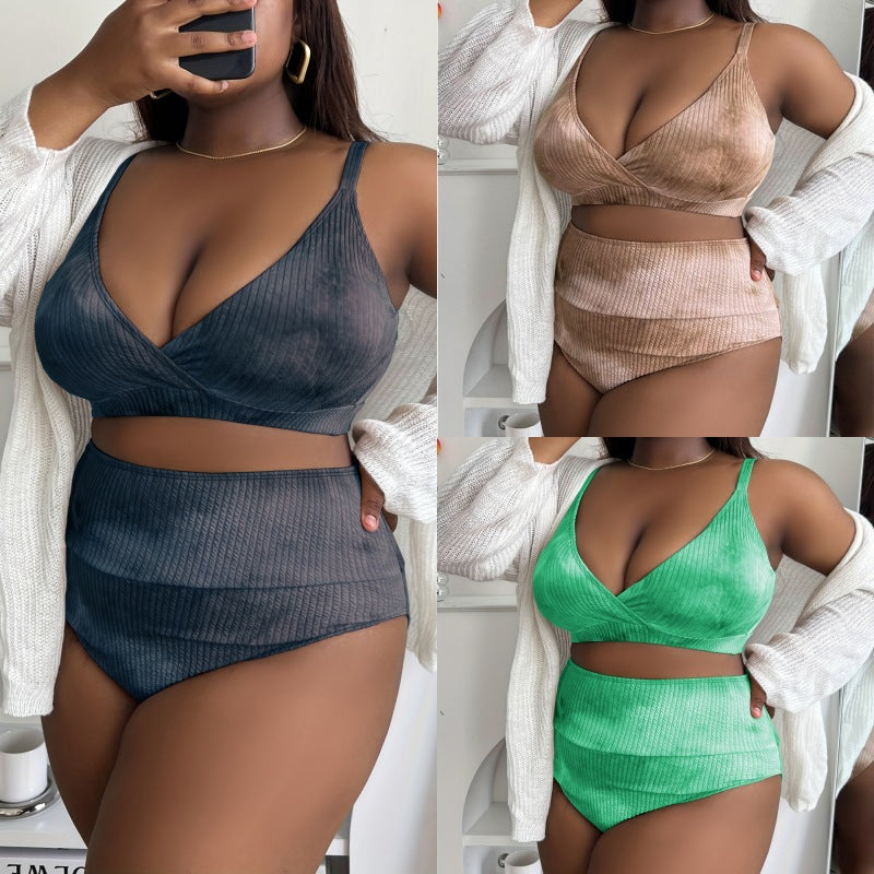 Ladies high-waisted bikini set with sophisticated ribbed design Mune Fashion