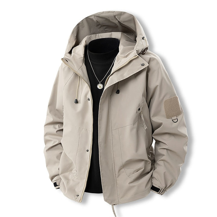 Men's Functional Hooded Transition Jacket with Water-Repellent Cover, Utility Pockets & Adjustable Hem Mune Fashion