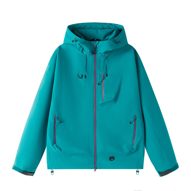 Men's Lightweight Tech Softshell Jacket with Hood, Adjustable Hem and Contrast Zippers Mune Fashion