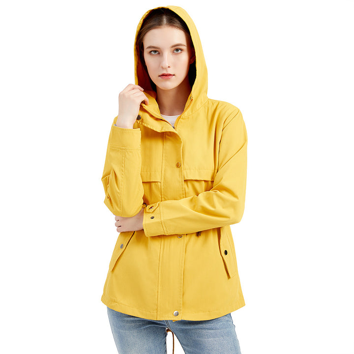 Women's water-repellent parka with waist drawstring and asymmetric hem Mune Fashion