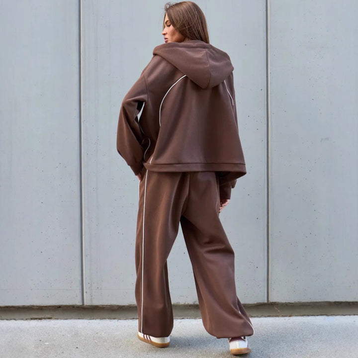 Women's Sporty Oversized Hoodie Jacket Set Mune Fashion