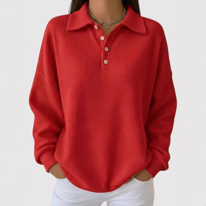 Women's Casual Waffle Sweater