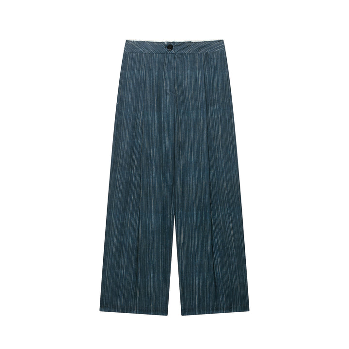 Women's Wide High Waist Trousers with Pinstripes and Wide Leg Mune Fashion