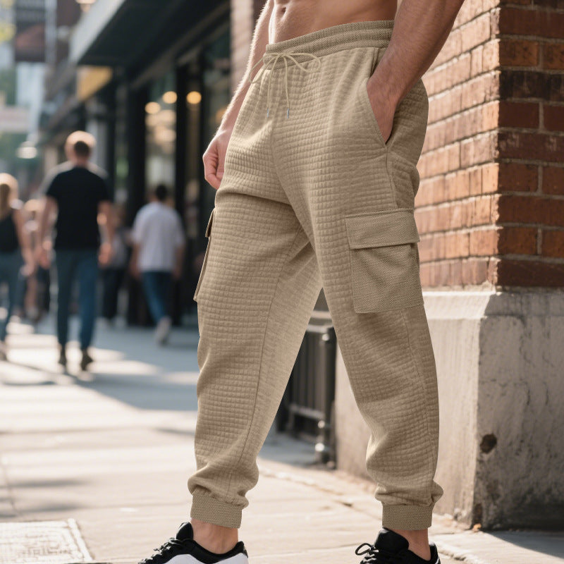 Men's quilted thermo lounge pants with functional pockets, drawstring and elastic waistband Mune Fashion