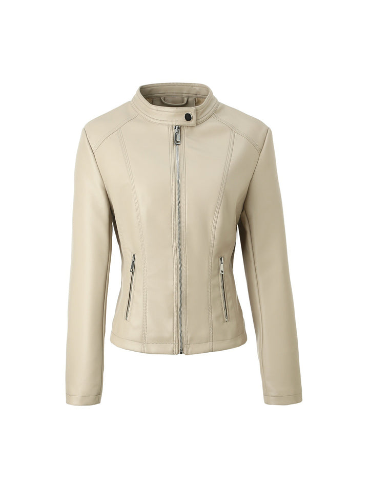Ladies Structured Faux Leather Jacket Mune Fashion