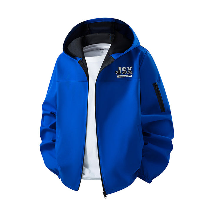 Men's sporty windbreaker jacket with hood Mune Fashion