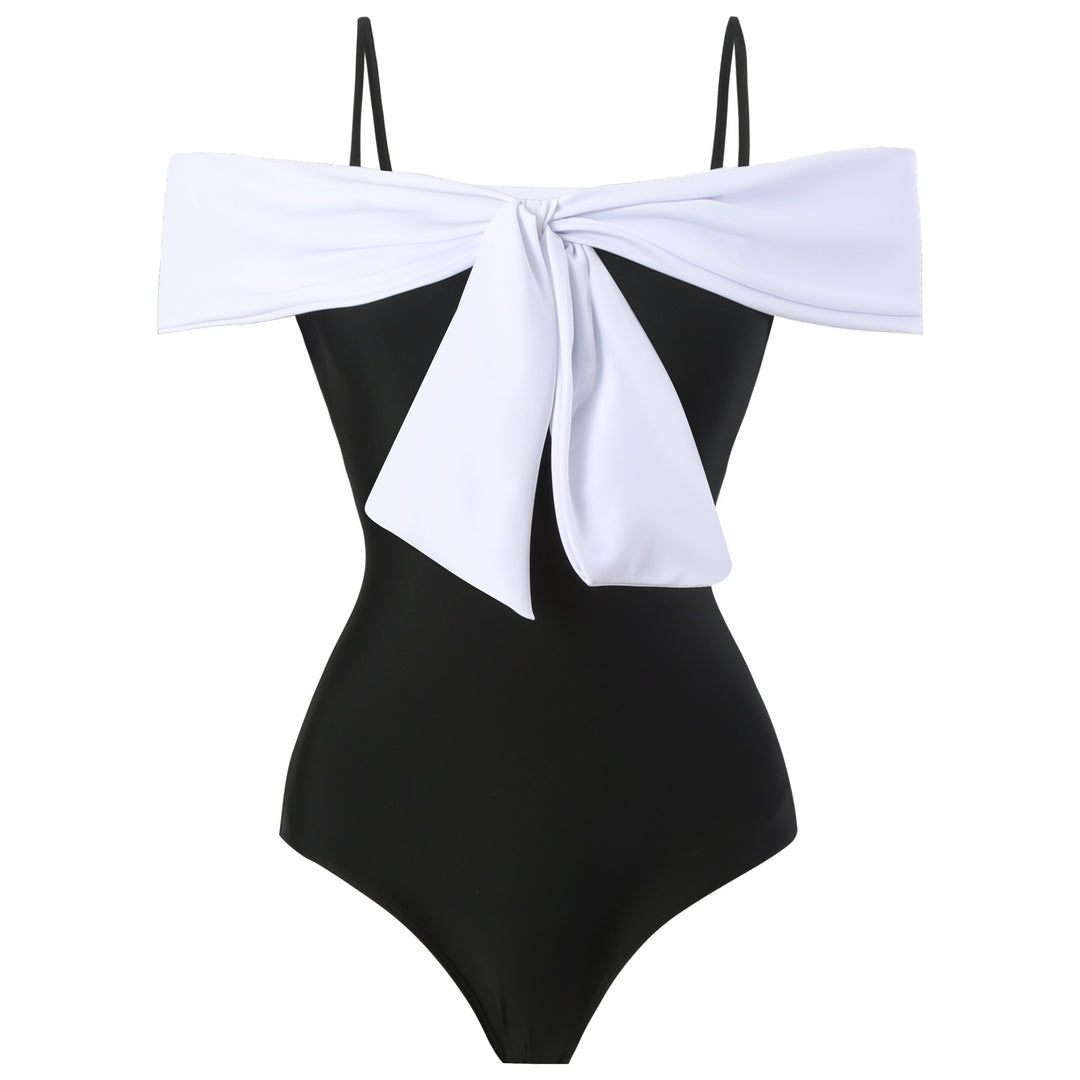 Women's one-piece swimsuit with elegant wrap design and high leg cut Mune Fashion