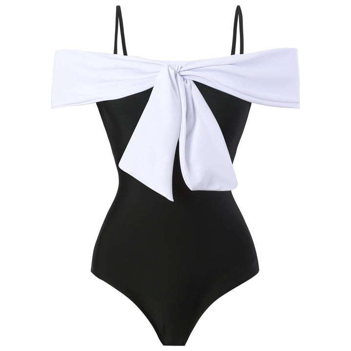 Women's one-piece swimsuit with elegant wrap design and high leg cut Mune Fashion