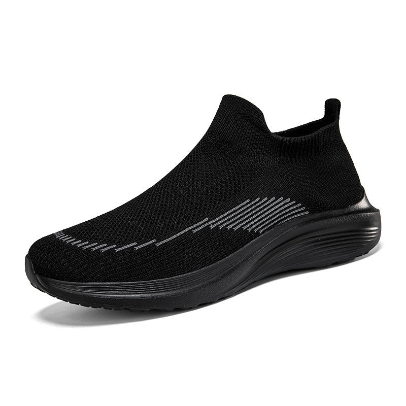 Men's sock-like knitted sneakers with seamless upper and shock-absorbing sole Mune Fashion