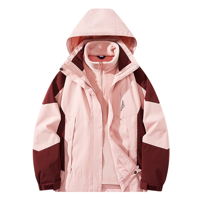Men's water-repellent two-layer trekking jacket with removable fleece inner jacket and hood Mune Fashion