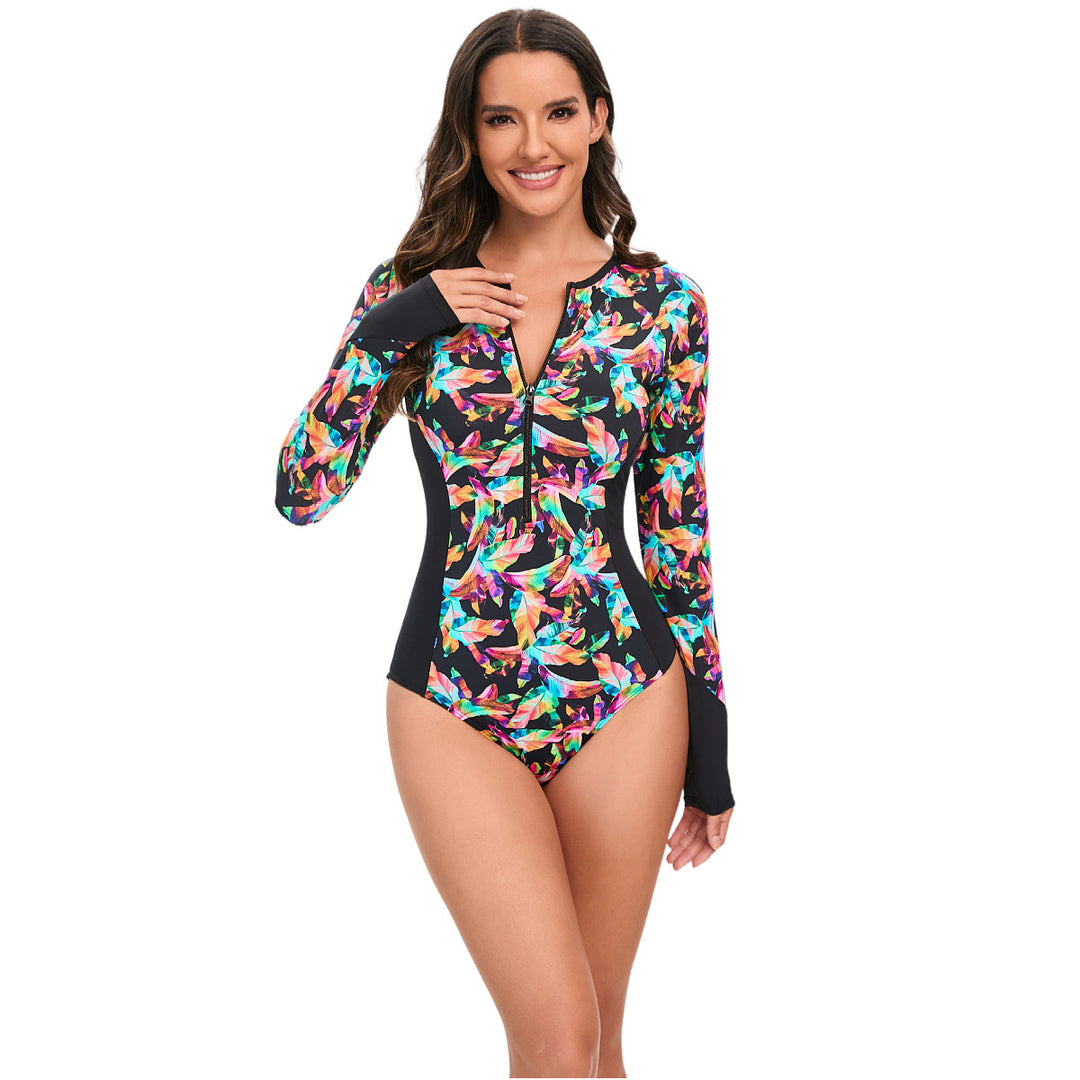 Women's Long Sleeve Swimsuit with Fashionable Cut Mune Fashion