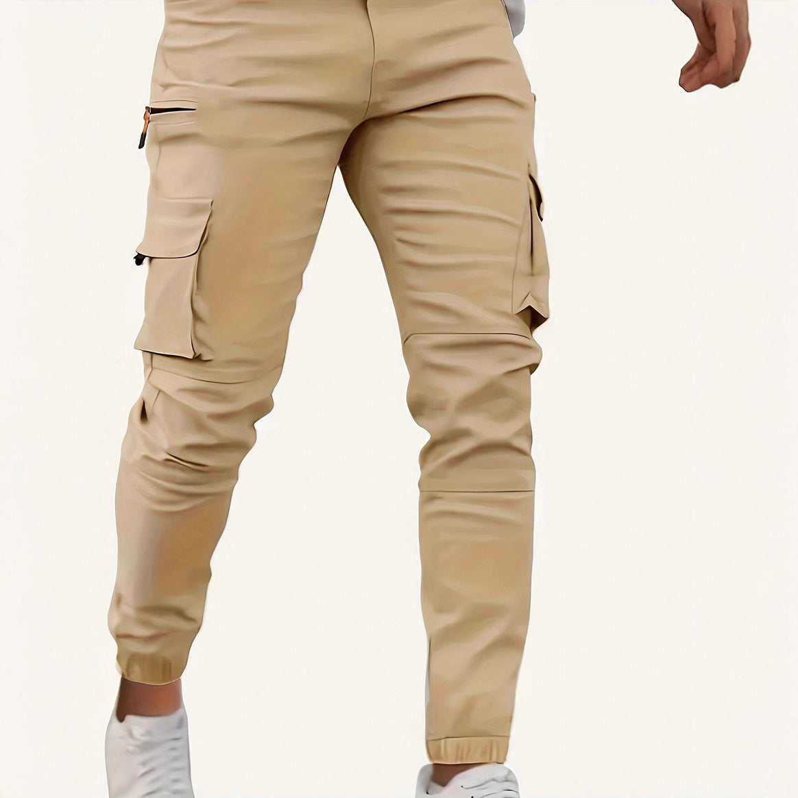 Men's Tapered Cargo Jogging Pants with Zipper and Flap Pockets Mune Fashion