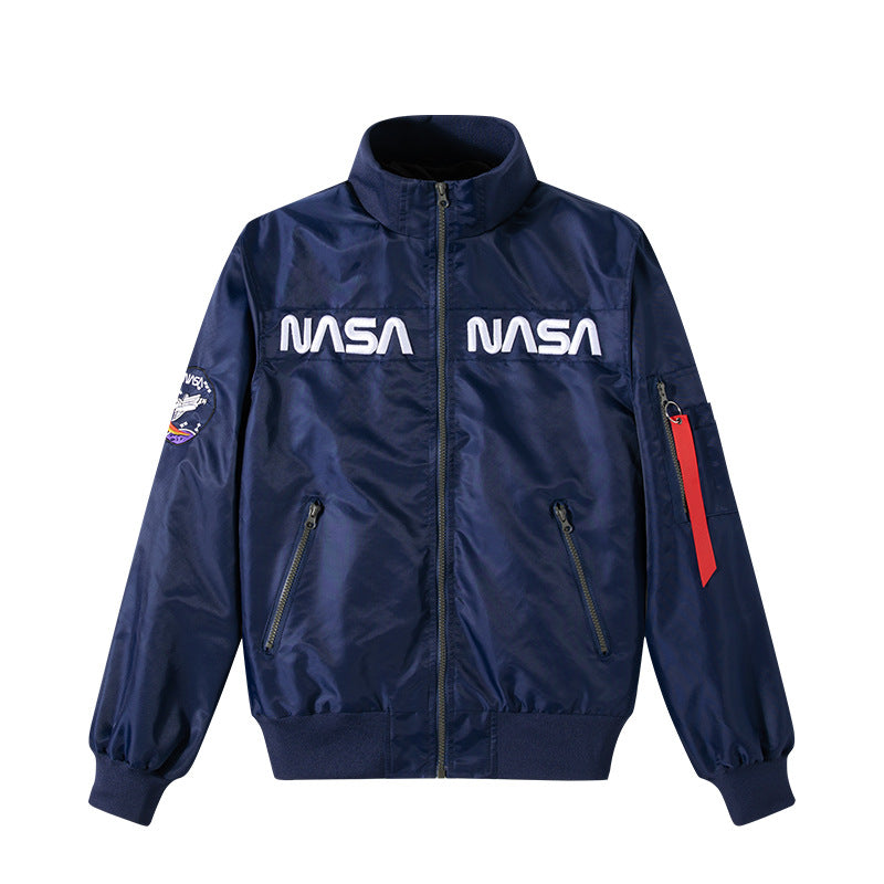 Men's  NASA embroidered chest-panel technical flight jacket Mune Fashion