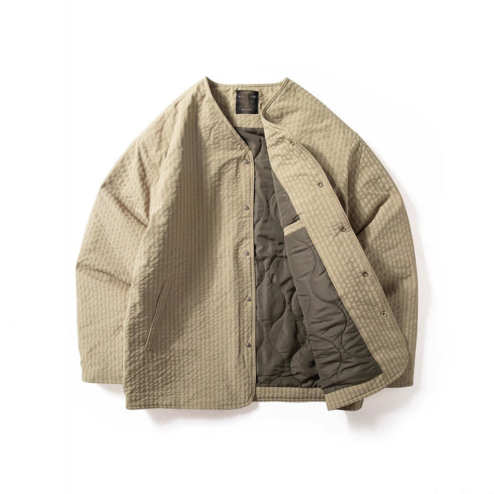 Men's Comfortable Quilted Jacket with V-Neck Mune Fashion