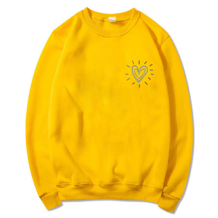 Women's Comfortable Sweatshirt with Heart Design Mune Fashion