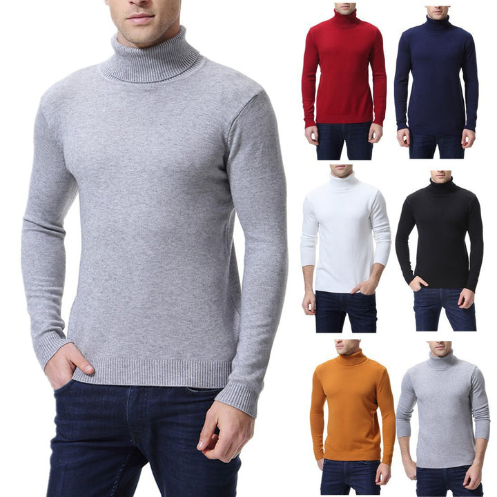 Men's slim fine-knit roll-neck jumper made from a merino cotton blend with ribbed cuffs Mune Fashion
