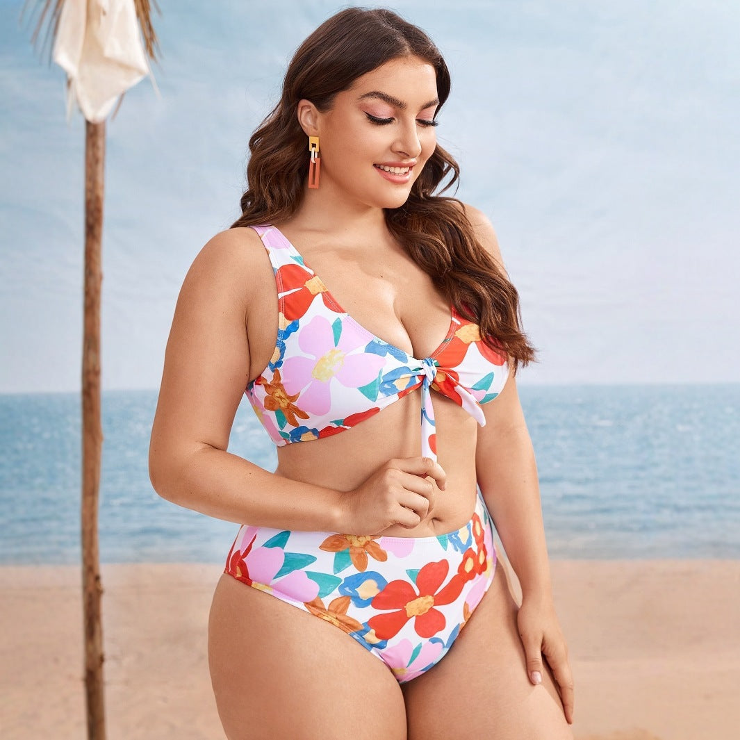Women's High-Cut Bikini Set with Floral Design Mune Fashion