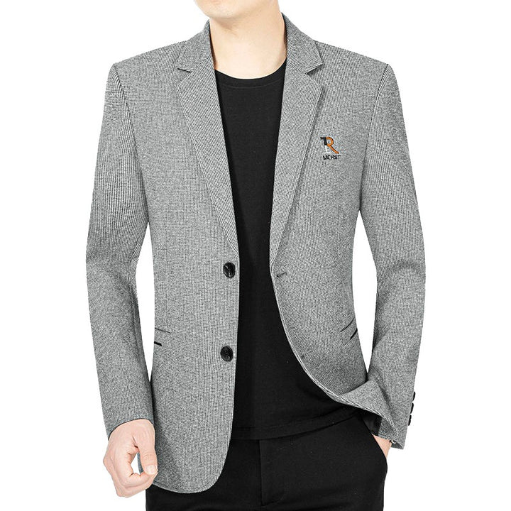 Men's Modern Slim-Fit Blazer in Micro-Structured Fabric with Light Half-Lining Fashion