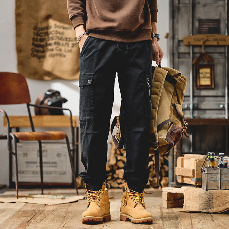 Men's Cargo Jogger Pants with Elastic Waistband and Multi-Pockets Mune Fashion