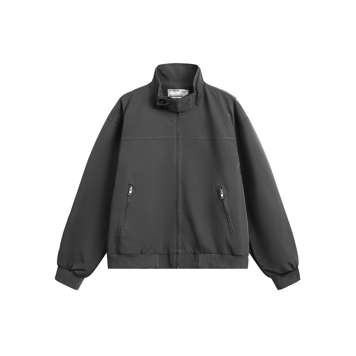 Men's Urban Microfiber Blouson with Stand-Up Collar, Hidden Button Placket and Zipper Pockets Mune Fashion