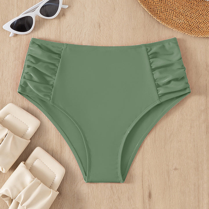 Ladies high-waisted bikini bottom with ruffle design Mune Fashion