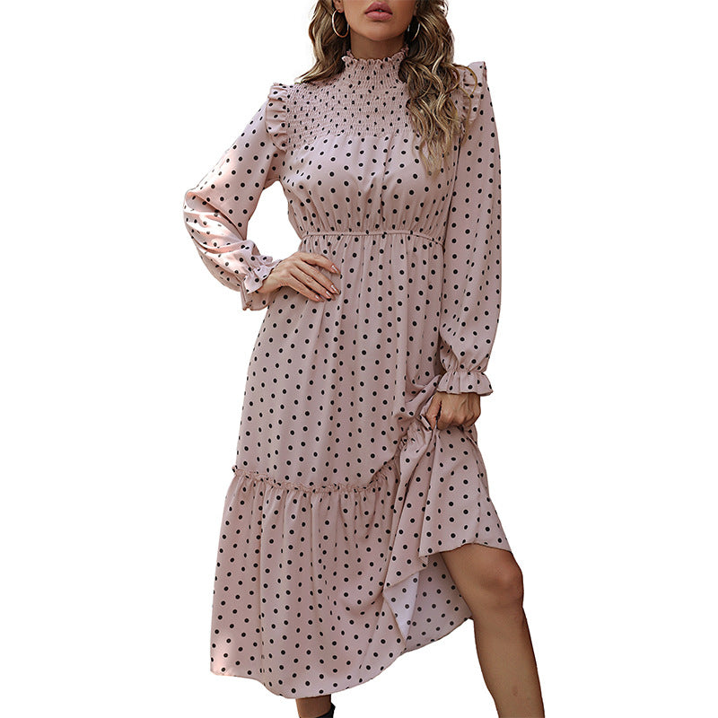 Women Elegant Long Sleeve Dress with Ruffle Details Mune Fashion