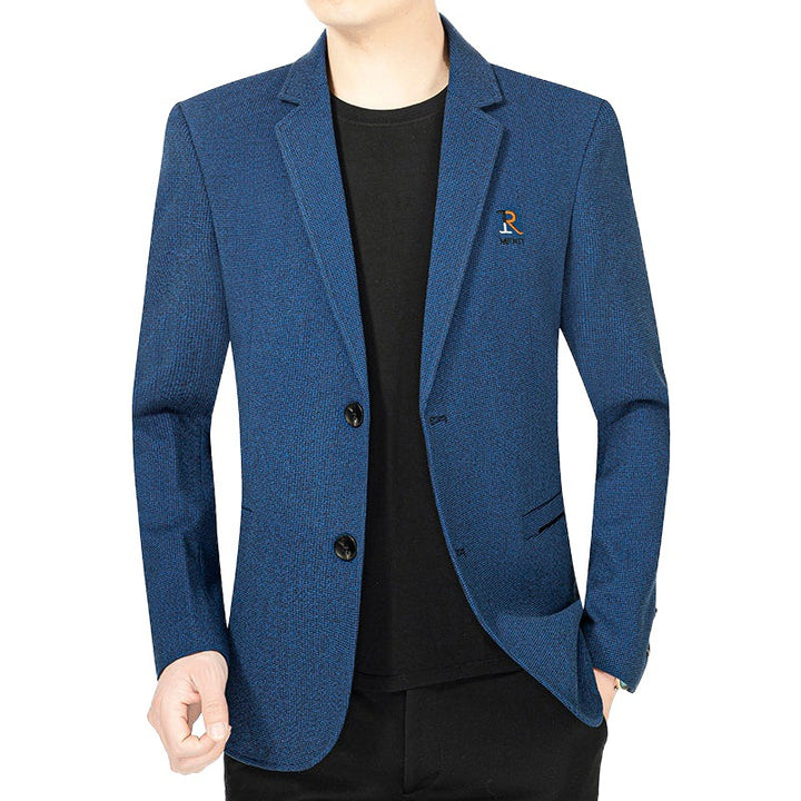 Men's Modern Slim-Fit Blazer in Micro-Structured Fabric with Light Half-Lining Fashion