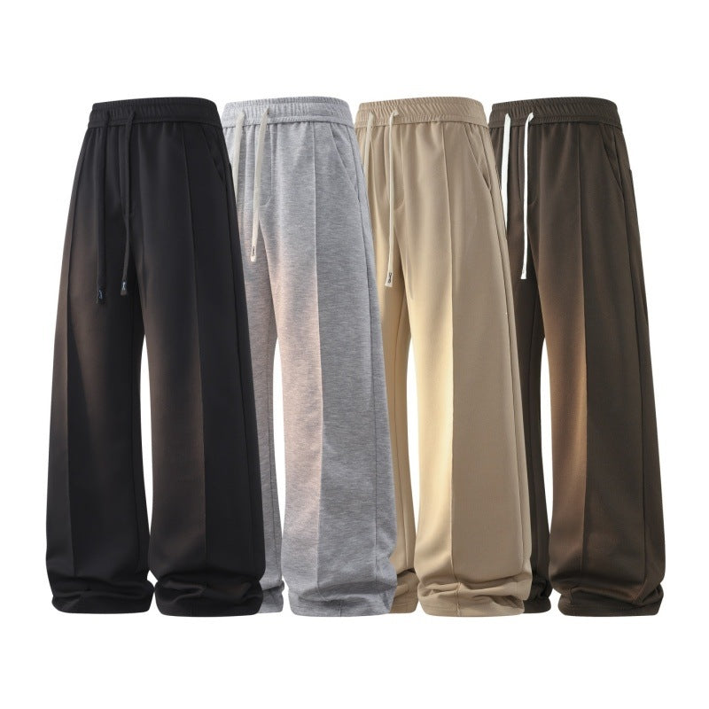 Women's Wide Lounge Jogging Pants with Drawstring, Elastic Waistband & Side Pockets Mune Fashion