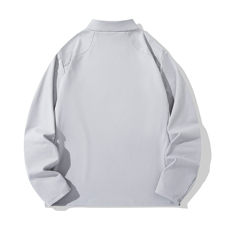 Men's Performance Half-Zip Training Pullover with Stand-Up Collar & Chest Zipper Mune Fashion
