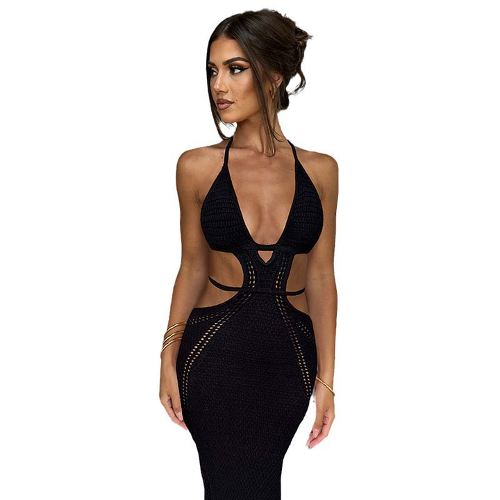 Women's Maxi Beach Dress with Innovative Cut-Out Design