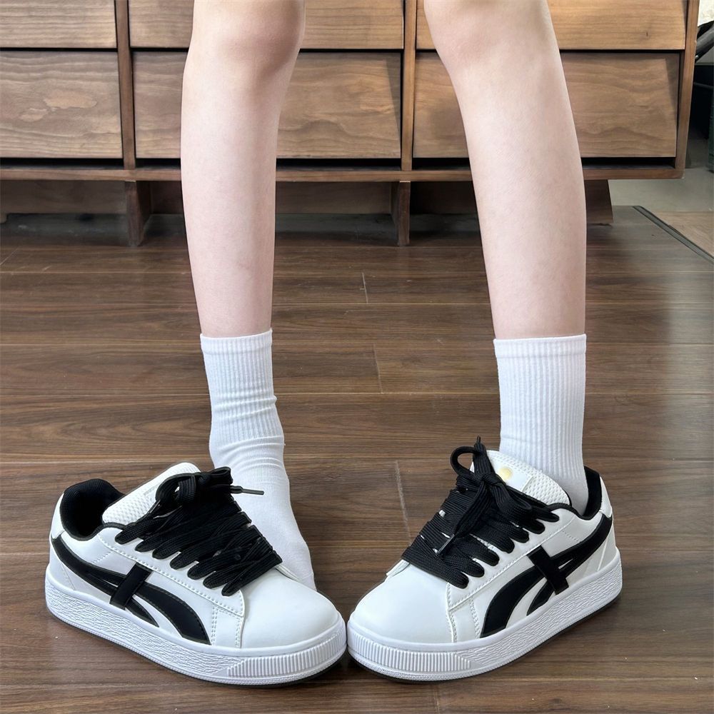 Women's Fashion Sneakers with High Rubber Sole and Breathable Upper Material Mune Fashion