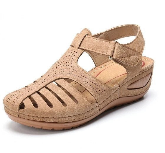 Ladies nan closed slingback sandals with perforated upper material, ergonomic comfort footbed and lightweight wedge heel Mune Fashion