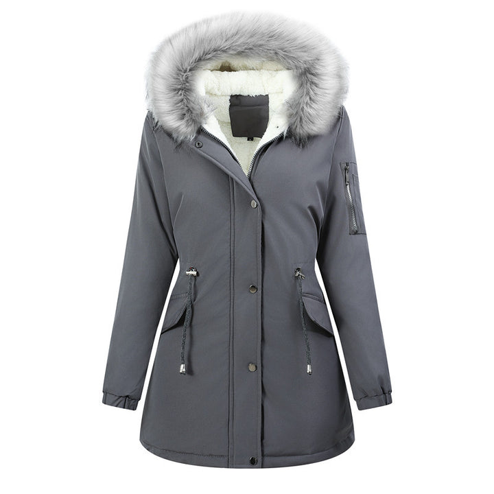 Women’s Thermo Parka with Sherpa Lining, Faux Fur Hood and Tailored Drawstring Mune Fashion
