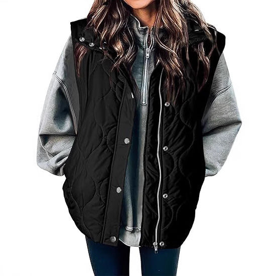 Women's Functional Padded Vest with High Stand-Up Collar, Zipper and Side Pockets Mune Fashion