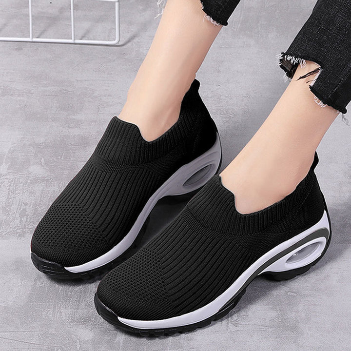 Women's Knit Sneaker Socks with Air Cushion Wedge Sole Mune Fashion